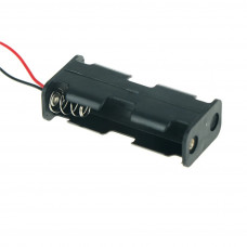 2 x AA 3V Battery Case Holder Wired Black Plastic 